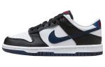 Кроссовки Nike Dunk Low Black White Midnight Navy GS, черный/белый - фото