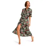 Платье Roxy Island Escape Printed short sleeve midi, черный - фото 3