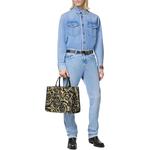 Потертая джимовая рубашка с пуговицами VERSACE, розовый - фото 4