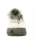 Шапка Faera Mütze mit Innenfutter im Herbst oder Winter Bommel-Mütze, серый - фото