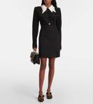 Мини-платье из смеси шелка и шерсти Versace, черный - фото 2