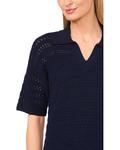 Свитер CeCe Open Knit Popover Polo Sweater, цвет Classic Navy - фото 3