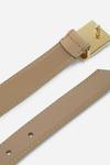 Кожаный ремень Karl Lagerfeld, бежевый - фото 4