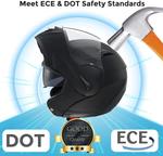 Шлем для мотоцикла stdpcxz Bluetooth, черный / красный / белый - фото 2