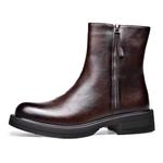 Черные мужские полусапоги YEDANI, Коричневые туфли без подкладки - фото 6