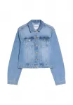 Джинсовая куртка Bershka, Light Blue - фото 4