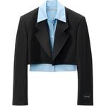 Престильный укороченный блейзер Alexander Wang, черный - фото