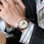 CITIZEN Часы Mechanical Movement Cow Leather Strap Watch Unisex Coffee Watch Dial, Coffee - фото 9