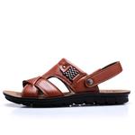 Пляжные шлепанцы мужские черные EGCHI, желто-коричневые - фото