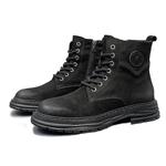 Мужские ботинки Martin черные, желтые YEDANI, черные однослойные туфли - фото 3