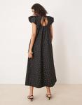 Платье миди в горошек YAS черного цвета - фото 3
