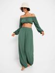 Тканевые брюки LSCN by LASCANA Wide leg Pants, оливковый - фото 4