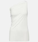Топ на одно плечо из джерси RICK OWENS, белый - фото