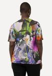 Блуза TROPICAL FLOWER SHORT SLEEVE SLINKY  Ulla Popken, черный - фото