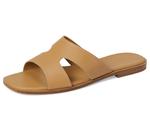 Сандалии Vince Meyers Slide Sandals, Light Sable Beige Leather - фото 7