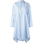 Полосатое платье-рубашка Balenciaga, синее - фото