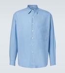 Рубашка из хлопкового твила Auralee, синий - фото