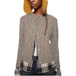 Приталенный многослойный кардиган Acne Studios, серый - фото 6