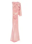Драпированное платье на одно плечо Talbot Runhof, розовый - фото