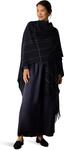Шарф Eileen Fisher Women's Wool Twill Graph Serape, Ink - фото