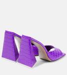 Мюли из кожи Devon с крокодиловым эффектом The Attico, Neon Violet - фото 3
