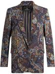 ETRO однобортный блейзер с узором пейсли, черный - фото