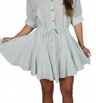 Рубашка мини-платье в цвете шалфея MIOU MUSE, Sage - фото