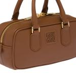 Сумка Arcadie Series Leather Handbag Women's Cognac MIU MIU - фото 4
