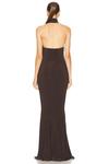 Платье Norma Kamali Halter Turtleneck Fishtail Gown, цвет Chocolate - фото 3