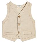 Жилет baby dario из смесового льна и хлопка 1 + In The Family, бежевый - фото