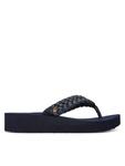 Шлепанцы Tommy Hilfiger Th Wedge Cornrow Beach Sandal FW0FW09037, темно-синий - фото 4