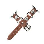 Ремешок Apple совместимый кожаный 49мм IBOANN, коричневый с леопардовым принтом - фото 9