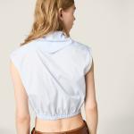 Топ из поплина MIU MIU, небесно-голубой - фото 5