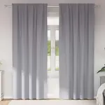 Плотные шторы с кольцами, 2 шт., светло-серые, 245 x 140 см vidaXL - фото 2