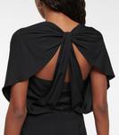 Платье миди из струящегося твила Prada, черный - фото 5