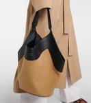 Сумка-тоут Lotus Medium из холста и кожи Khaite, Black/Honey - фото 2