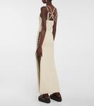 Платье миди из трикотажа с декором Rabanne, Light Beige - фото 3