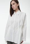 Блуза Leem LONG-SLEEVE COLLARED WITH PLEATS, White - фото