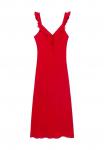 Платье Mango MIDI WITH RUFFLE NECKLINE, Red - фото 6