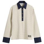 Поло из однослойной пике-джерси Ganni, Egret - фото