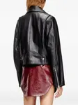 Кожаная куртка на молнии Diesel, черный - фото 4