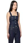 Джимовый корсет-топ Off-White, синий - фото 2