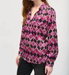 Атласная блузка черного цвета Multi Joseph Ribkoff - фото