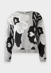 Джемпер ONLY ONLJADE FLOWER O NECK , Light Grey Melange/White/Black /Mottled Light Grey - фото 5