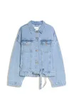 Джинсовая куртка Bershka, Light Blue - фото 4