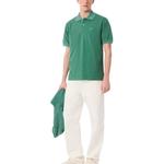 Поло с эффектом состаренности LACOSTE, зеленый - фото 5