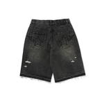 Bape Destroyed Sta расслабленные джинсовые шорты 13Oz A BATHING APE, черный - фото 8