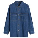 Рубашка из денима Selvedge light oz Auralee, индиго - фото