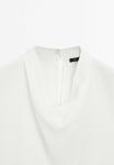 Блуза FLOWING WITH DRAPED COLLAR Massimo Dutti, белый - фото 8