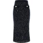 Вязаная юбка миди Self-portrait, синий - фото 3